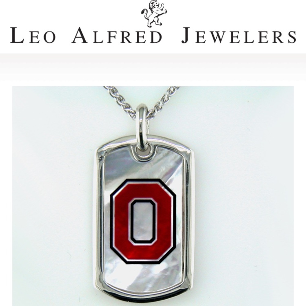 Ohio State University Buckeyes silver necklace
